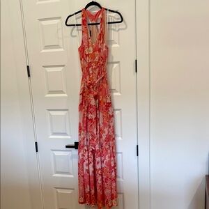 NWT Aakaa Floral Halter Maxi Dress